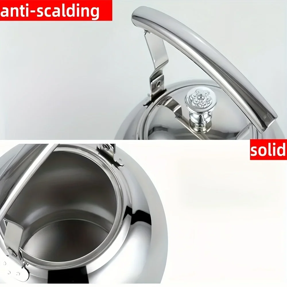 Stainless Steel Teapot, 1 Count Tea Pot with Filter, Durable Tea Kettle for Home and Restaurant Use, Kitchen Accessories