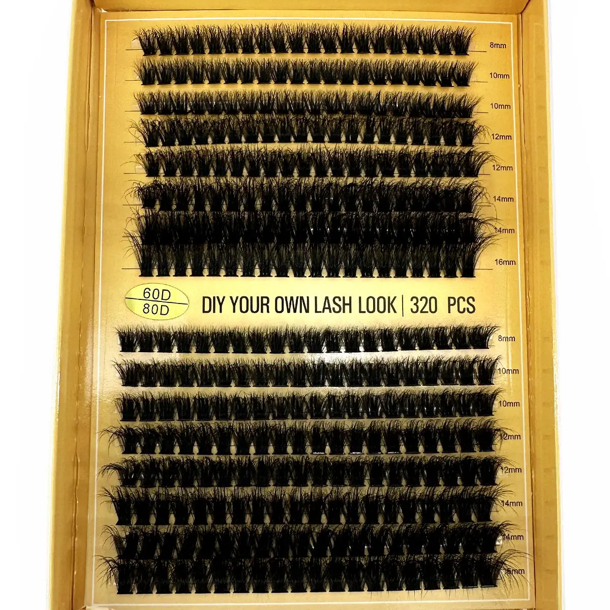 320Ps DIY 5D Fluffy Lash Clusters 60D 80D 100D Dicke Wimpern Cluster D/DD Curl Wispy Einzelne Wimpern 9-16mm Wimpern Verlängerung – Detail 13