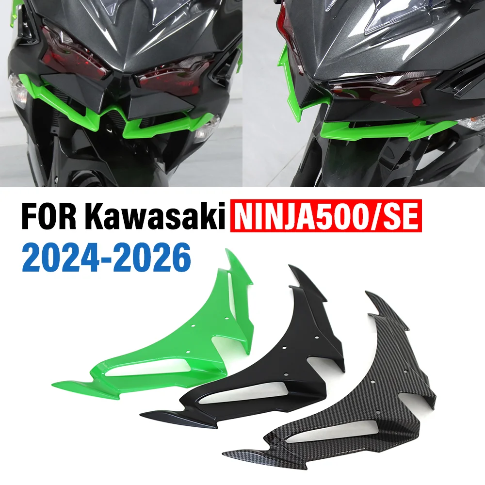 FOR KAWASAKI NINJA500 NINJA 500 2024-2026 Motorcycle Front Fairing Winglets Aerodynamic Wing Shell Cover Protection Deflector