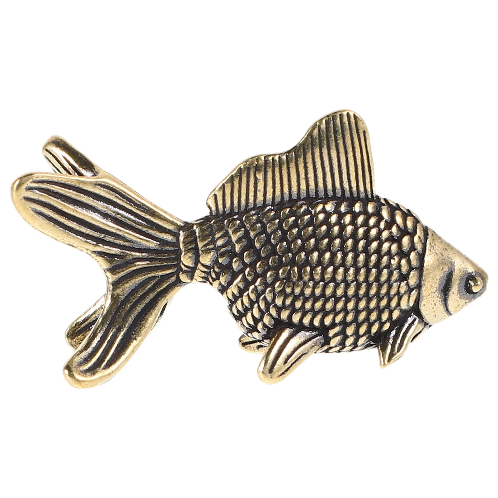 

Goldfish Tea Pet Home Decor Feng Shui for Desktop Golden Copper Animal Statues Office