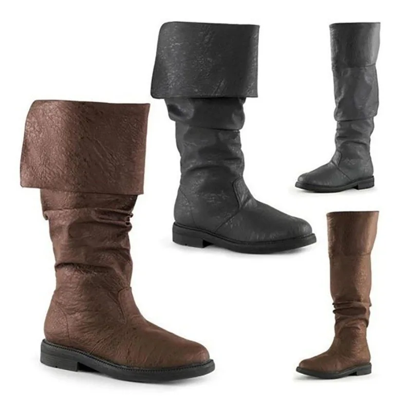 Medieval Men Knight Prince Cosplay Boots Retro Gothic Punk Warrior Boot Halloween Carnival Stage Party Props Elf Vintage Shoes