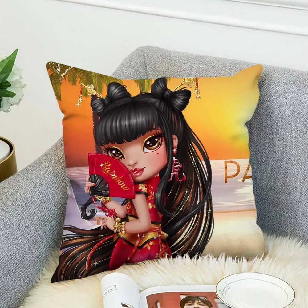 

Rainbow High Pillow Case Double-Sided Printing Cushion Cover 45x45 Decorative Cushions Sofa Home Decor Soft Pillowcase