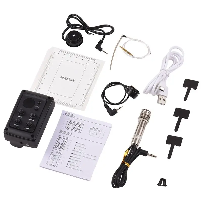 CLCU For DSP Resonance Sound Pickup Guitar Resonant Pickup For Guitar With External Microphone Anti-Howling BT Guitar Pickup
