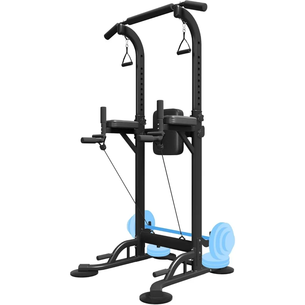 

Pull Up Dip Station for Home Gym, Power Tower with Backrest, Adjustable Height Pull Up Bar Stand,