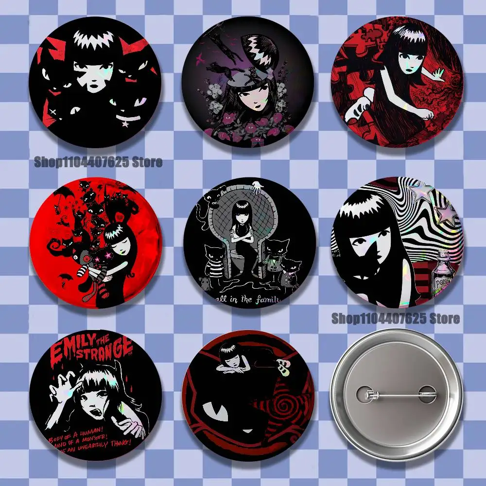 

E-Emily The Strange Badges Button Round Creative Pin Brooch Badge Bag Decor Accessories Fans Collect Friends Gifts