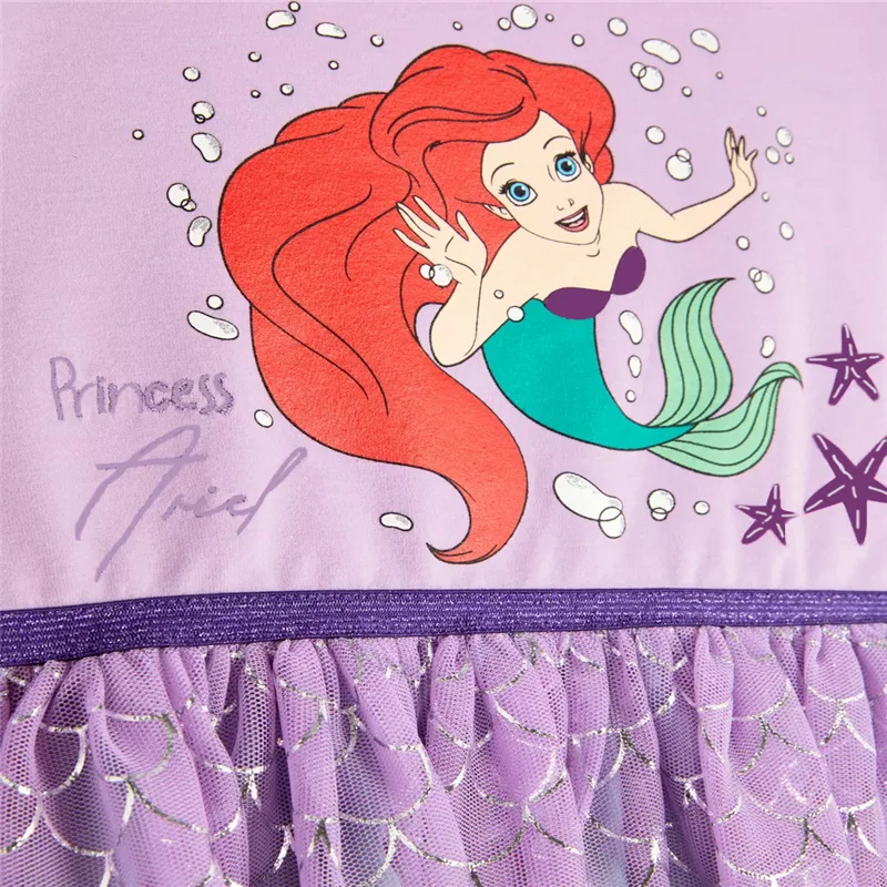 1-6Y Summer The Little Mermaid Princess Girl Dress Lovely Sleeveless Elsa Princess Dress Party Costume for Kids