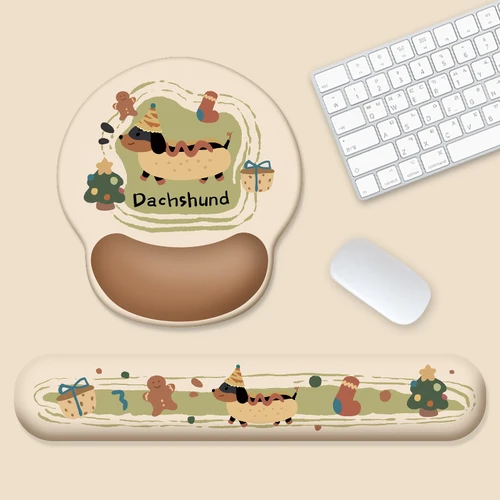 Alfombrilla de ratón con soporte para muñeca de silicona Dachshund, alfombrilla antideslizante para ratón y teclado, cojín para reposamuñecas para teclado de ordenador portátil y hogar para oficina