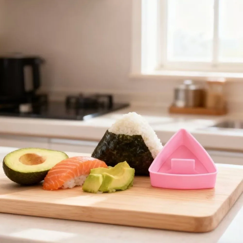 Creative Triangle Shape Onigiri Mold Non-Stick Durable Rice Ball Mold Easy to Clean Sushi Mold Kit Home Kitchen