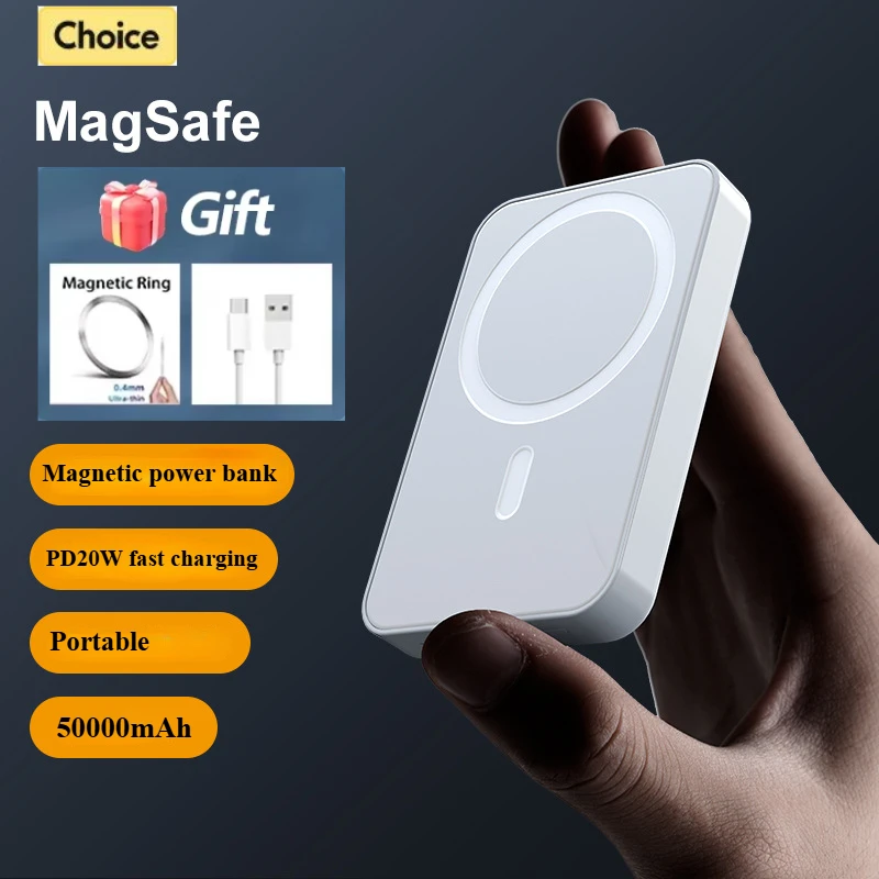 

Original 1:1 for Magsafe 50000mAh Magnetic Wireless Power Bank Fast Charging External Battery Charger Cases for iphone Samsung