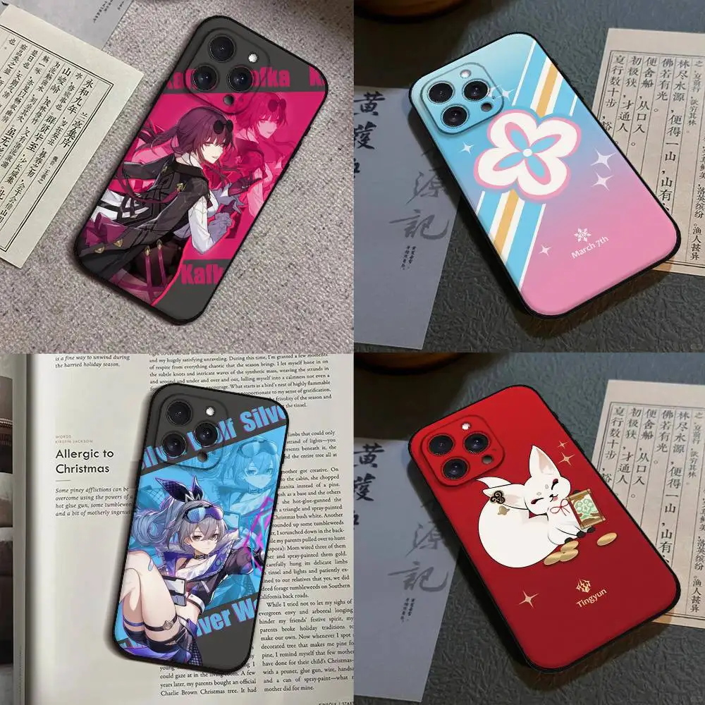 Game H-Honkai Star Rail Handyhülle für iPhone 17 16 15 14 13 12 11 X XR XS Plus Pro Max Mini Weiche Schwarze Schutzhülle