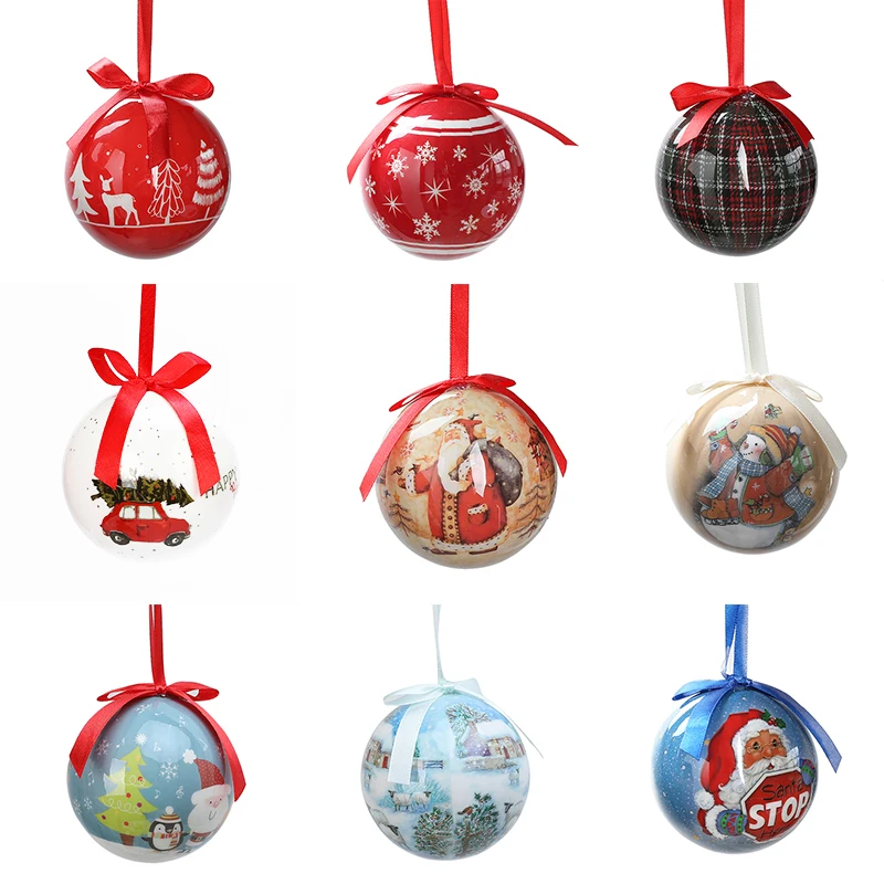 GangHeng Christmas Tree Decorations Christmas Balls Spheres Red And White Home Decor New Year 2023 Foam Ball Pendant  Craft