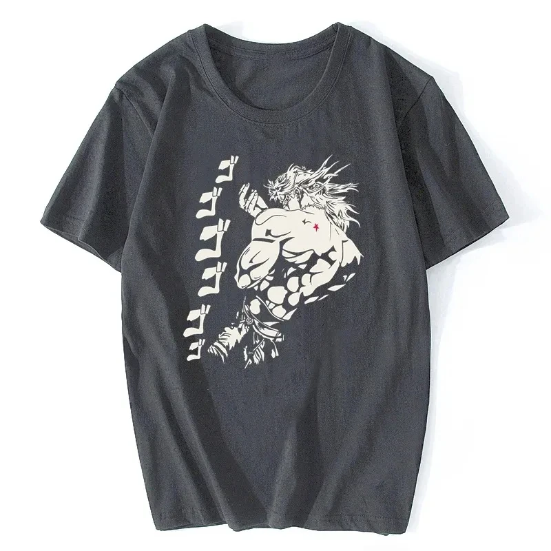 Dio Brando Jojos Bizarre Adventure T Shirt Men Clothing Pure Cotton T-Shirt Joestar Anime Kujo Blood Otaku Crusaders Graphic Top