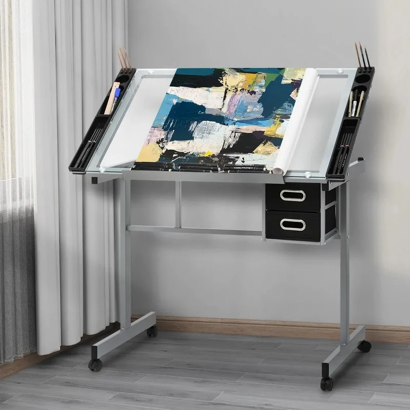 

HYS glass drawing table drawing case art drawing workbench