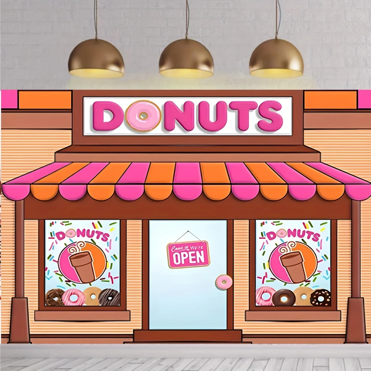 Fondo de tienda de rosquillas, cartel de fiesta de feliz cumpleaños, Decoración de mesa de pastel, accesorios de estudio