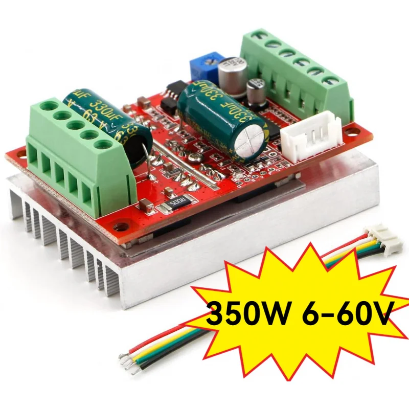 

350W 6-60V PWM Brushless DC Motor Speed Controller with Hall Sensor, Three Phase BLDC Motor Driver with Overcurrent Protection