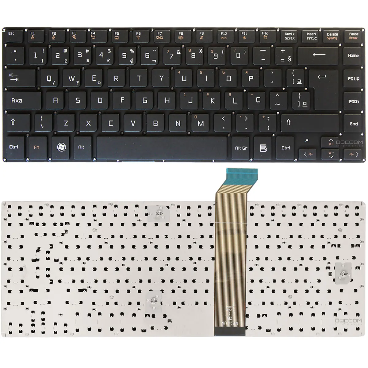 Compatible Keyboard Notebook LG P430-k.Be44p1 P430-k.be43p1 Lgp43 Layout BR ABNT2 Black