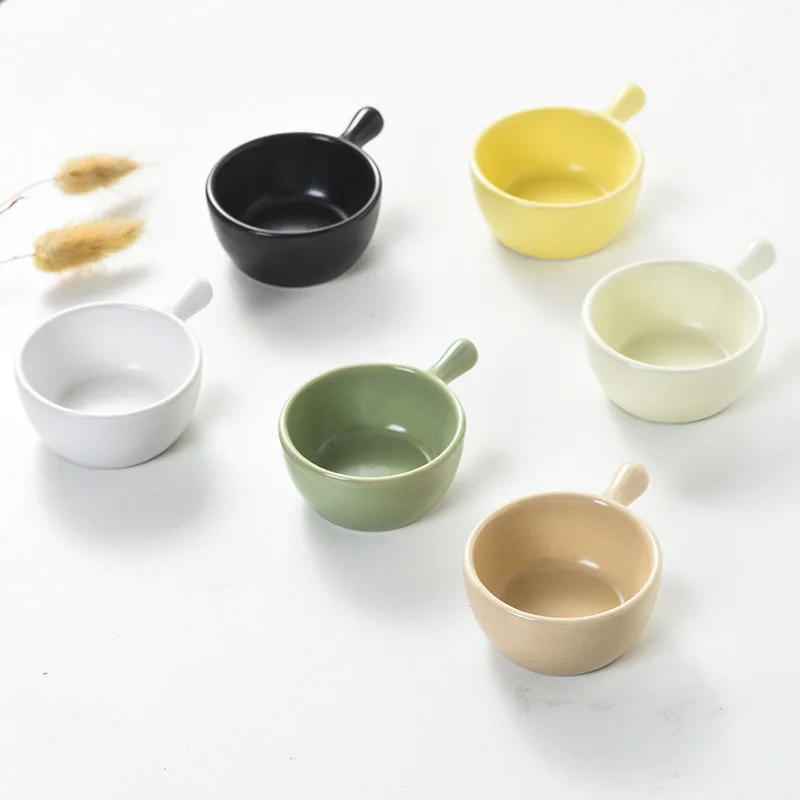 Cute Sauce Cup Flavor Plate with Handle Dipping Plate Western Restaurant Steak Sauce Cup Creative Tomato Dipping Bowl Ceramics