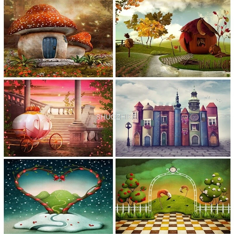 

SHUOZHIKE Digital Dream Forest Castle Fairy Tale Photography Backdrops Cartoons Photo Background Studio Props 21405FMX-01