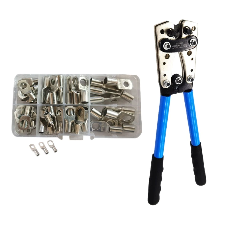 

HX-50B Aluminum Car Copper Ring Terminal Wire Crimp Connector,Battery Terminal,Copper Lugs for Heavy Duty Wire
