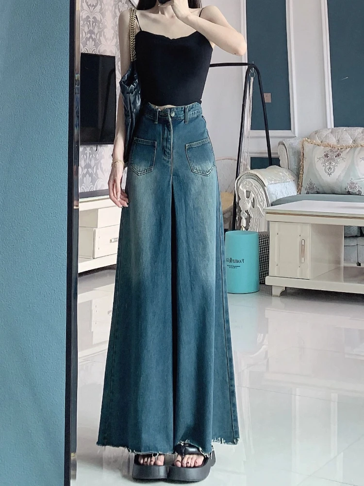 High Street Women Jeans All-match Retro Hipster Spring Japanese Style Versatile Individual Fancy Classical Baggy Trendy Leisure