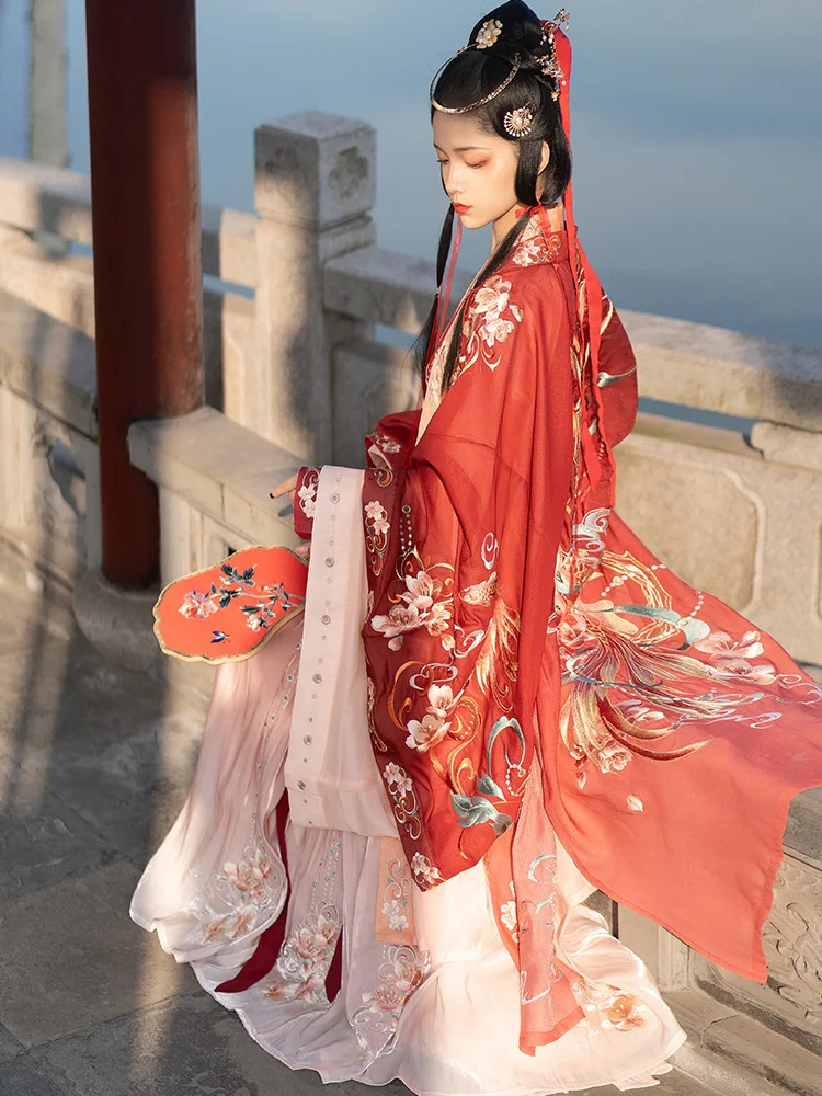 Hanfu Female's Gentle and Elegant Dress 6m Skirt Ancient Traditional Song Dynasty Princess Dance Costume Vintage Fairy Clothing