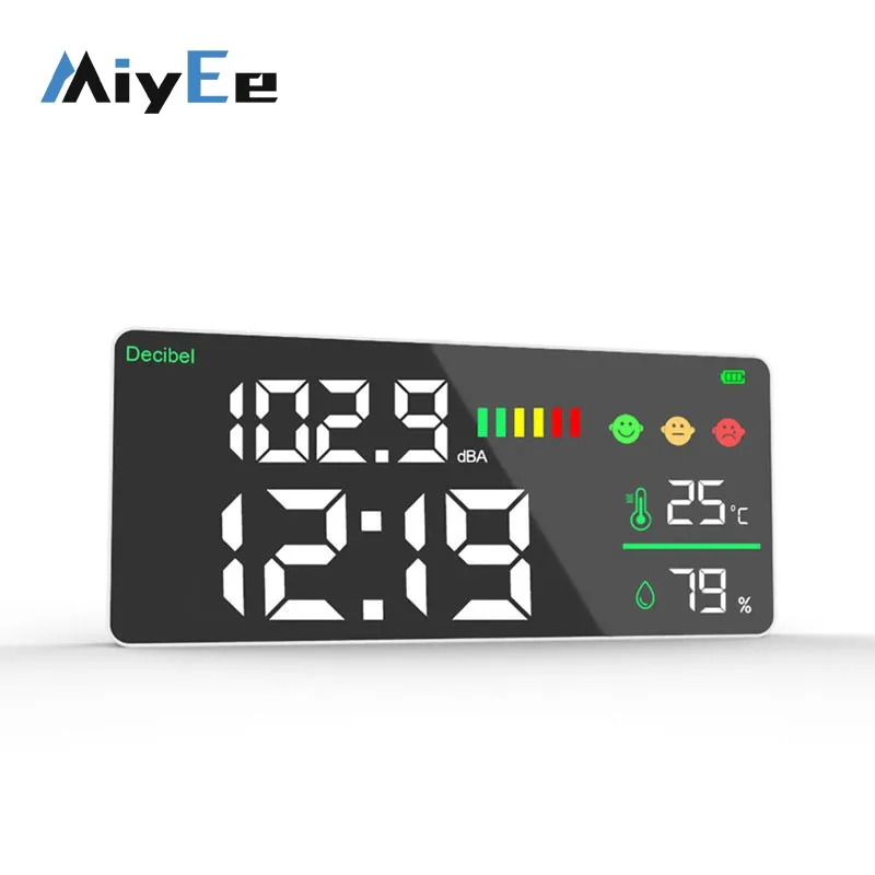 DM165A/DM165A-WIFI 30-130 дБА Измеритель шума 4-в-1 для настенного монтажа Дисплеи температуры шума ( ℃ ) /( ℉ ) Влажность и время DM165A/DM165A-WIFI 30-130 дБА Измеритель шума 4-в-1 для настенного монтажа Дисплеи температуры шума ( ℃ ) /( ℉ ) Влажность и время