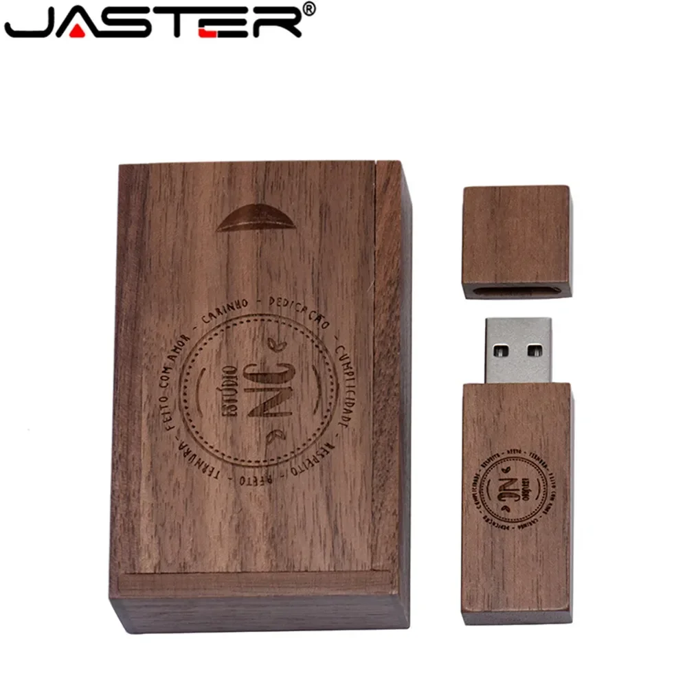 JASTER Free Custom LOGO Wooden Long Strip Memory Stick USB Flash Drive Pendrive 4gb 8gb 16gb 32GB 64GB U Disk Wedding Gift