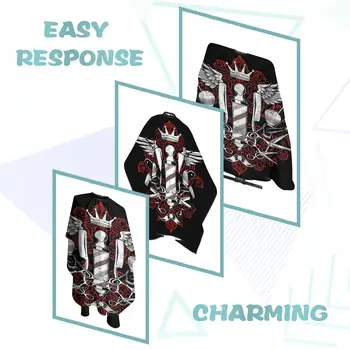 Černá kadeřnická pláštěnka pro muže a ženy, kadeřnická pláštěnka, pláštěnka na stříhání vlasů, zástěra na šamponování a barvení vlasů, nástroje a příslušenství 10 nejlepší prodej holičský plášť - №7