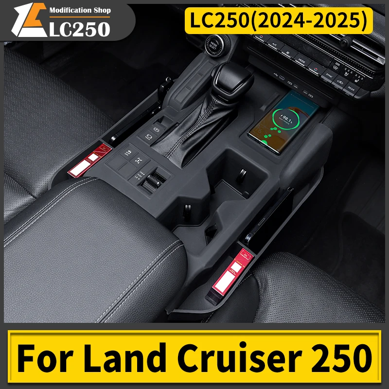 

For 2024-2025 Toyota LC250 1958 Edition, Anti-Slip & Scratch Silicone Mat with Storage Box Custom Fit Interior Protection Wirele
