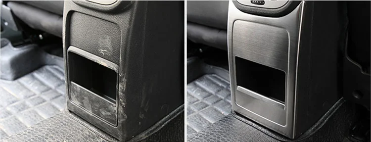 Stainless steel Tuyere sequins in back row of kicking anti kicking panel of storage box For Volkswagen VW Tiguan mk1 2010-2017