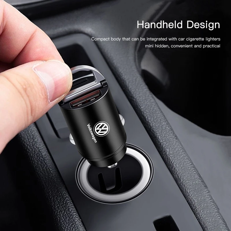 Car Fast Charger USB Type-C Ports Power Adapter Accessories For VW R Line GTI Atlas Jetta Touareg Variant Golf Polo Taos Nivus