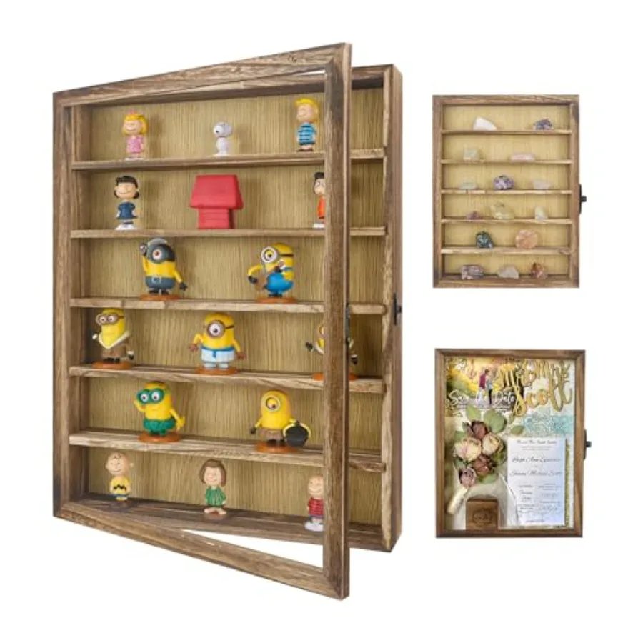 

Shadow Box Frame Display Case with Removable Shelves Deep Memory Box Trinket Knick Knack Shelf Cabinet for Collector Keepsake C
