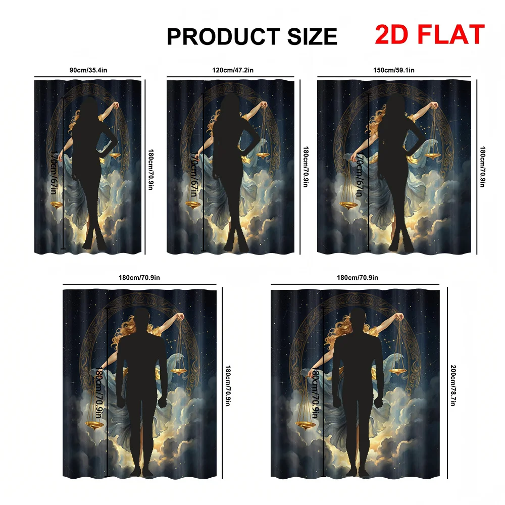 Elegant Cosmic Goddess Shower Curtain Bathroom Decor Fantasy Celestial Art Stars Constellation Luxury Home Tapestry Print - view 3