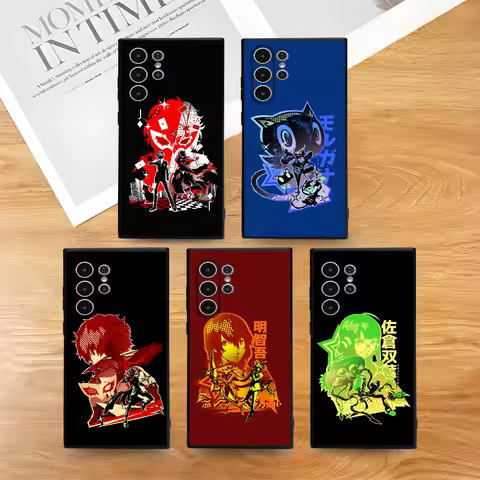 Anime P-Persona 5 Phone Case For Samsung Galaxy S25 S24 S22 S23 Ultra S21 S20 Plus 5G Frosted Non-Slip Full Cover Case