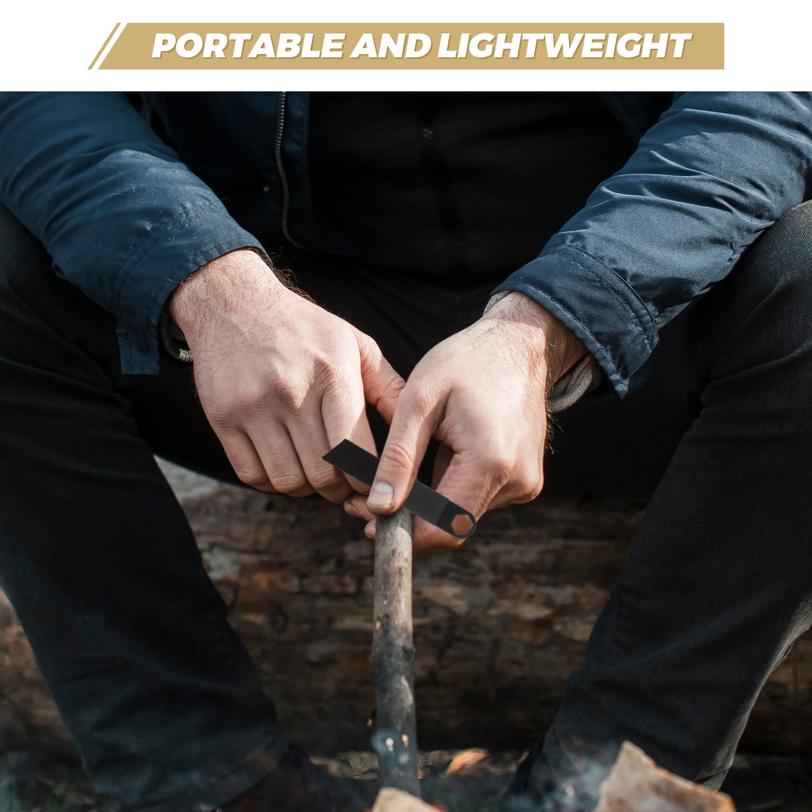 

10pcs Fire Scraper Flint Starter Emergency Black Survival Lightweight Portable Camping Hiking Outdoor Accessories Magnesium Rods