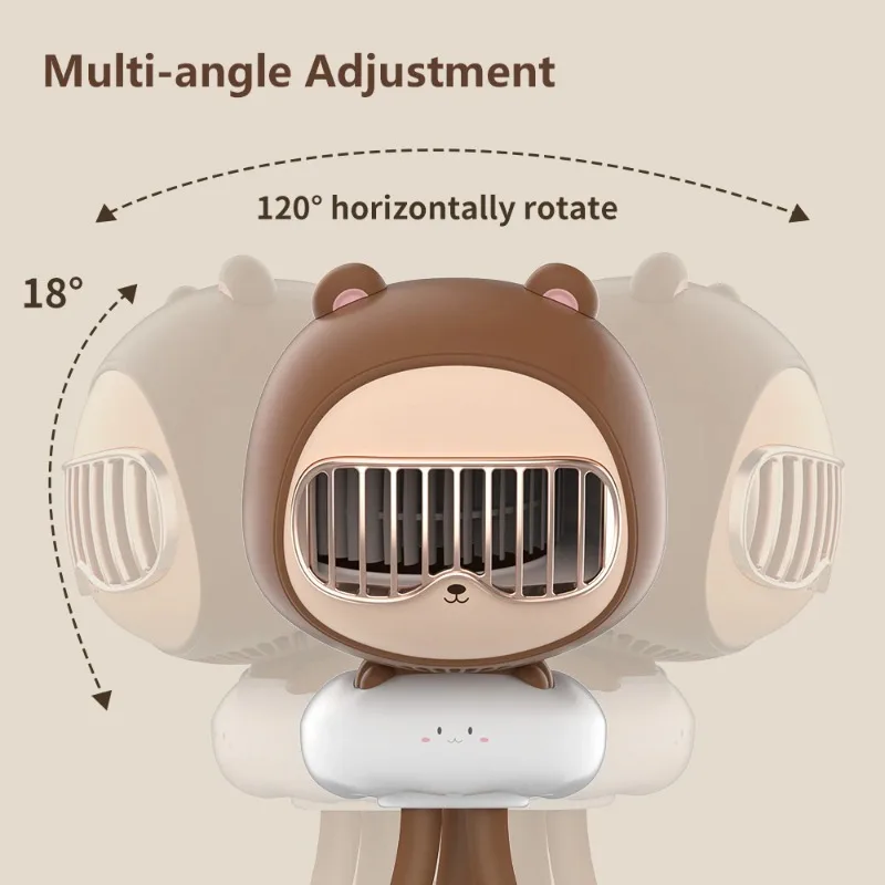 

USB Baby Stroller Fan 3600mAh Battery Wireless Electric Air Cooler Hand Portable Bladeless Rechargeable Mini Car Ventilator Fans