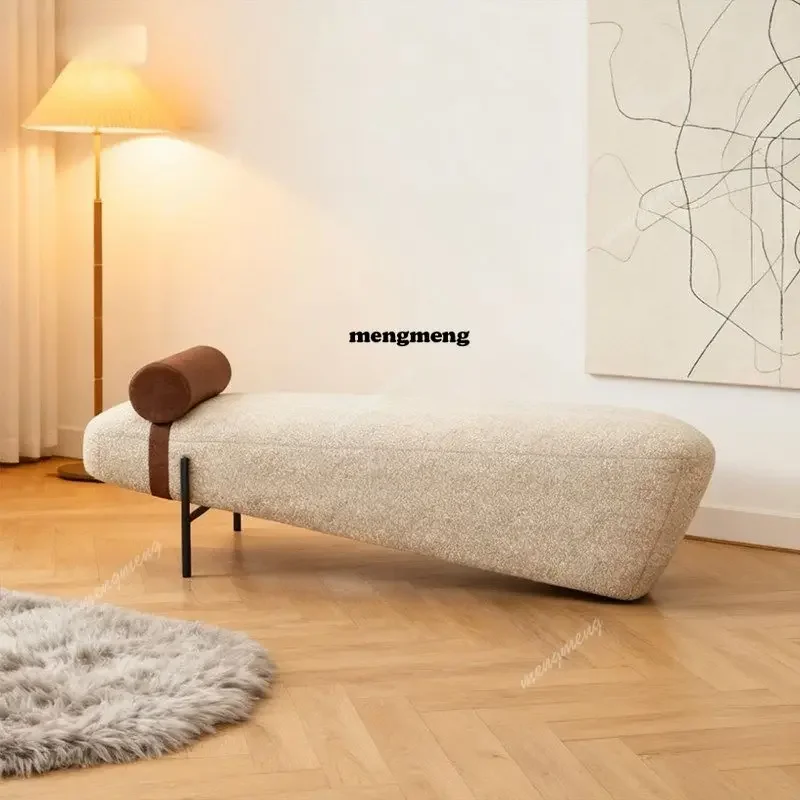 Hot sales Nordic simple bedroom bedside stool modern designer fabric door shoe changing stool creative sofa leisure bench