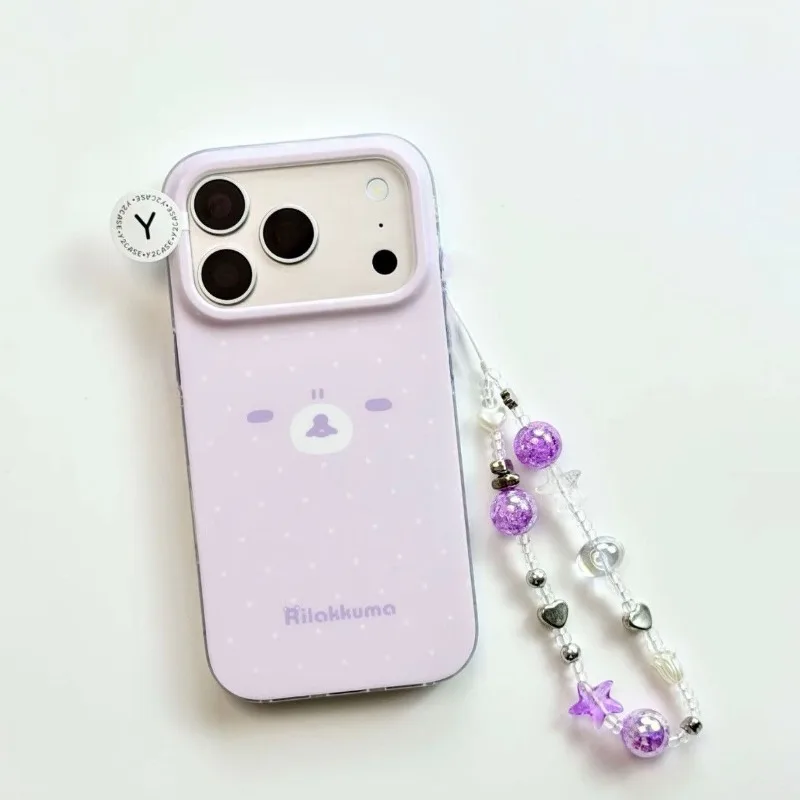 Cute Rilakkuma mobile phone case, fashionable anti-fall protective cover, suitable for iPhone11 12 13 14 15 16 17pro max