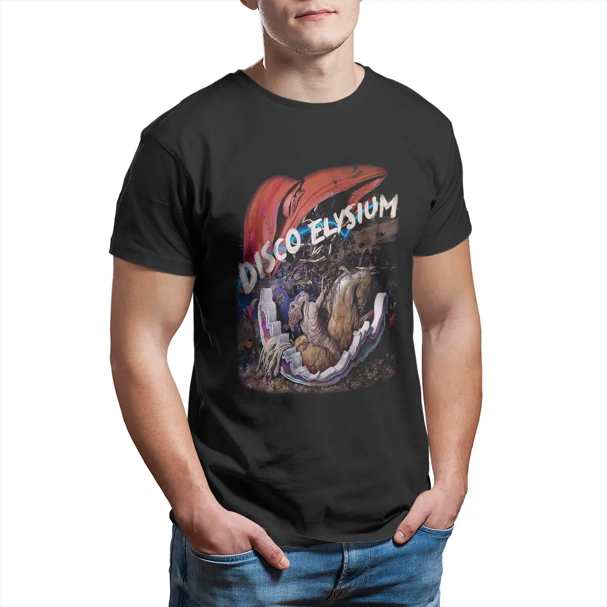 Men Disco Gameplay Elysium Game  Awesome For Movie Fan T Shirt  for men 100% Cotton Clothes Novelty Summer T-Shirt