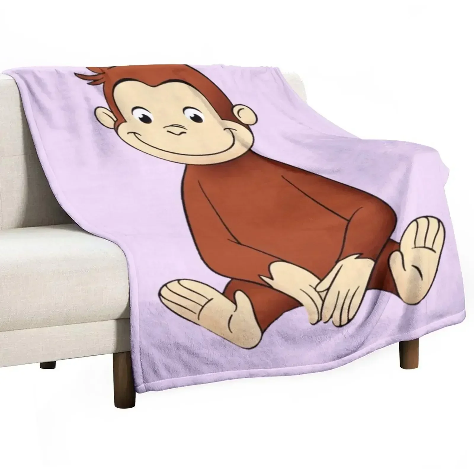 

monkey curious george Throw Blanket All Season Lightweight Soft Blanket for Bed