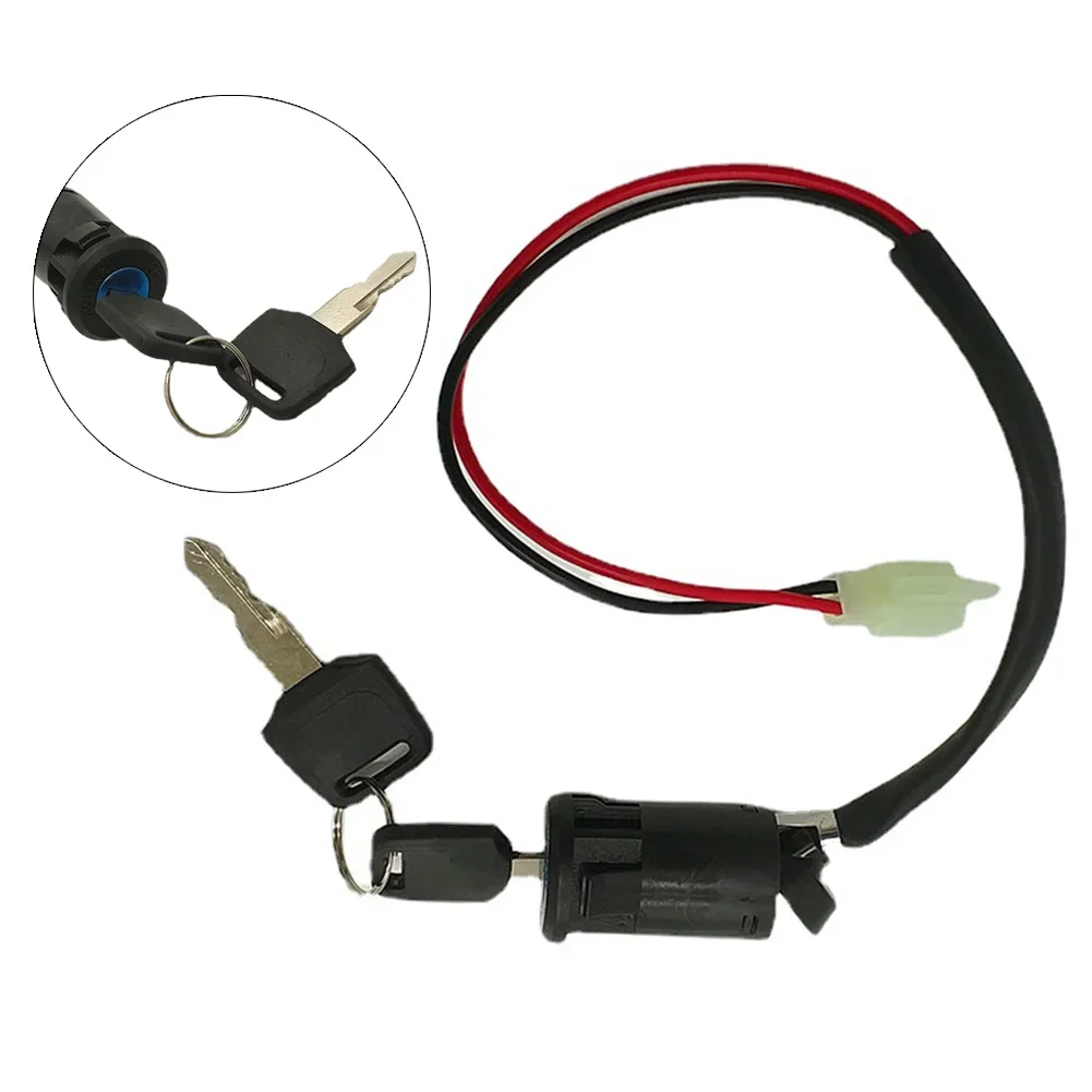 1set Electric Bike Scooter Tricycle Ignition Key  Switch 2 Wire Position Lock And Key Electric Motorcycle Practical Accessories