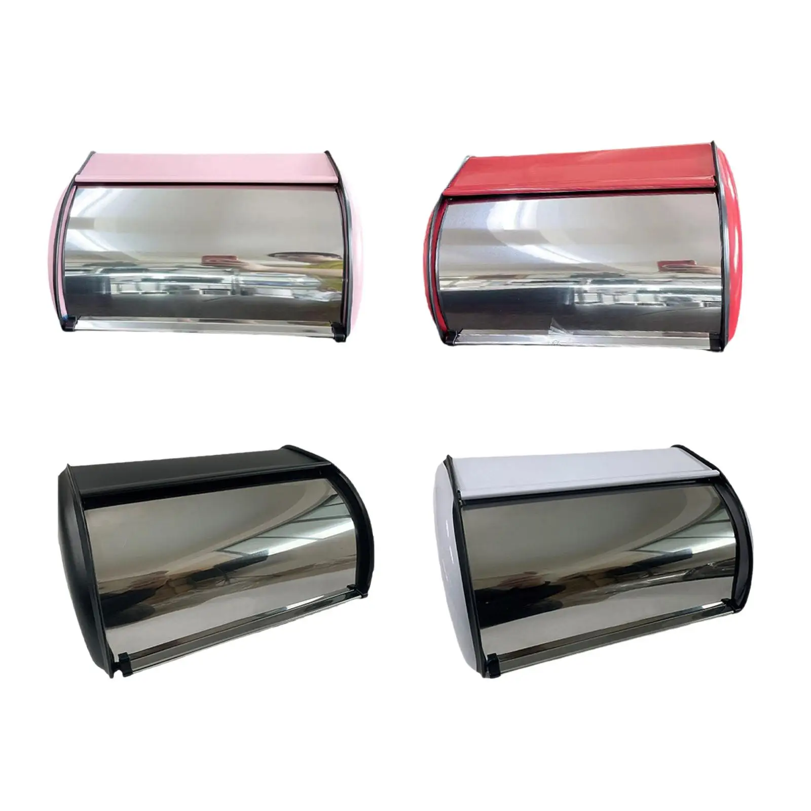 Bread Box Bread Bin with Roll Lid, Multipurpose, Large Capacity Bread Holder Container for Countertop for Coffee Shop Home