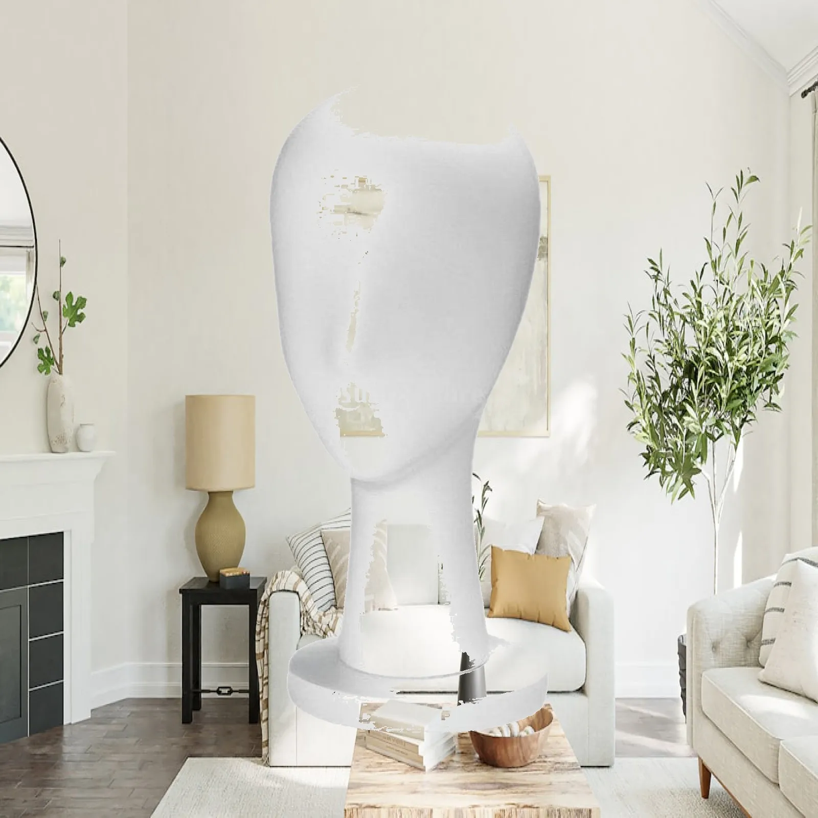 Hat Display Stand White Fiberglass Head Mannequin for Hat Storage Retail Boutique Showcase Counter Holder