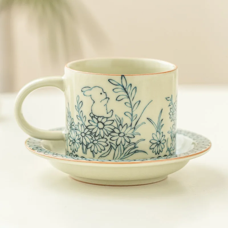 Ruyao Sunshine Wer Cute Rabbit Coffee Exquisite High End Latte Chinese Ceramic Tea Cup Mug