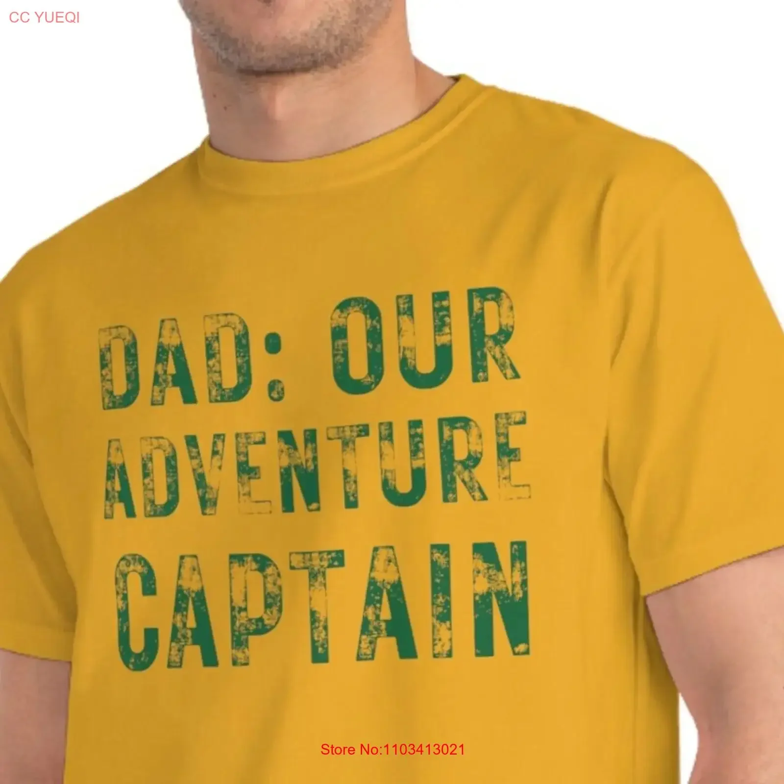 Papá nuestra aventura Capitan paternidad sostenible abrazar la naturaleza con camiseta ecológica clásico vintage lavado estirado ligeramente