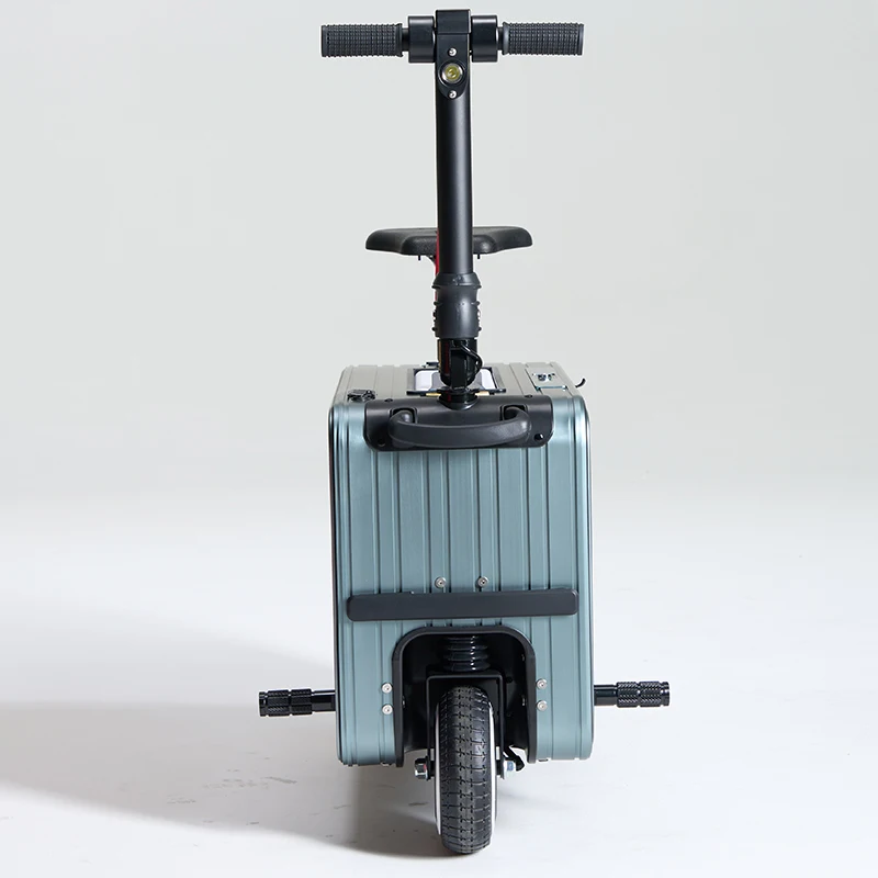 

【Hot】20-Inch Electric Travel Suitcase Aluminum Material TSA 15km Range 110KG Capacity for Adults Boarding Rod Box Riding Sc