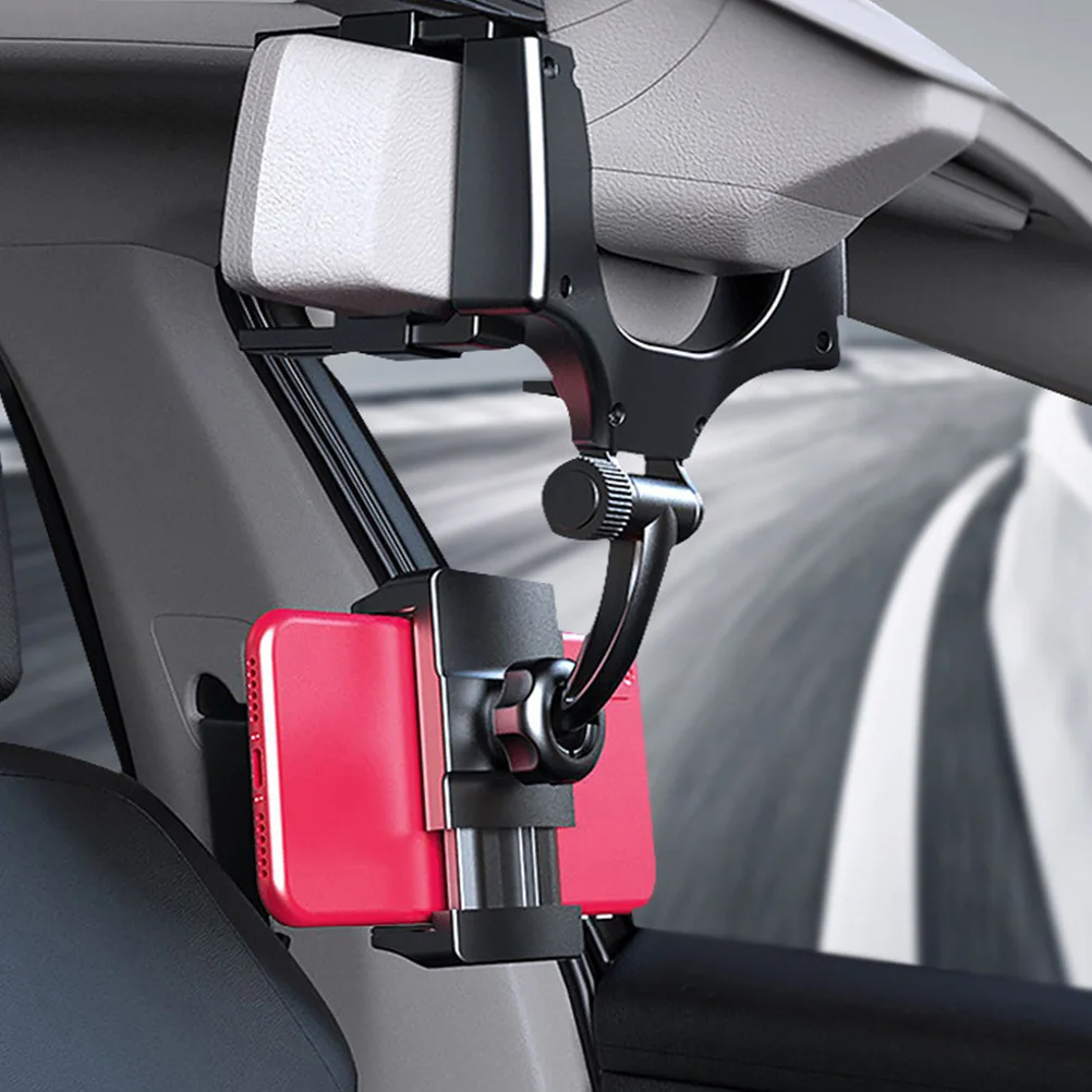 

1Pcs Car Phone Holder ABS Material Rearview Mirror Mount Quick Install Universal Mobile GPS Cell Phone Stand Bracket Compatible