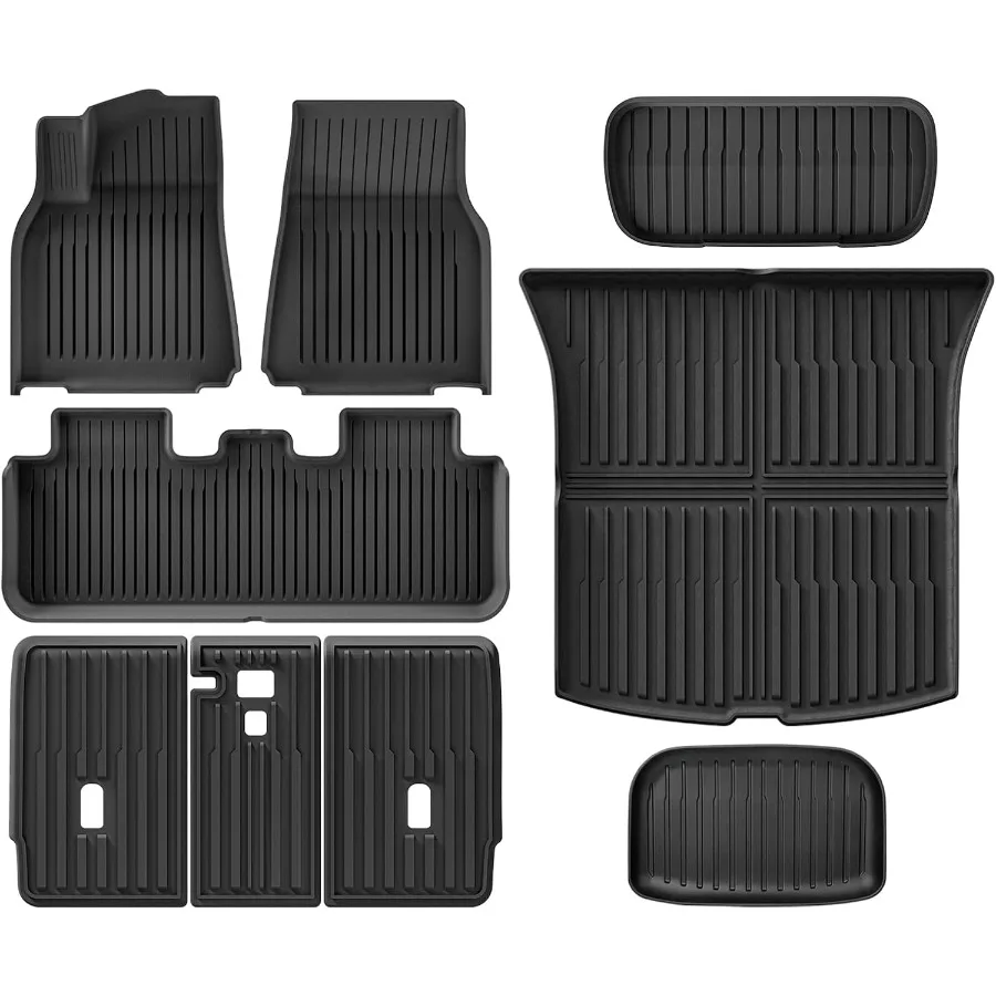 

WEIZE Floor Mats Cargo Liners Compatible with Tesla Model Y 2021-2023 2024 All Weather TPE Car Floor Mats Custom Fit Floor Line