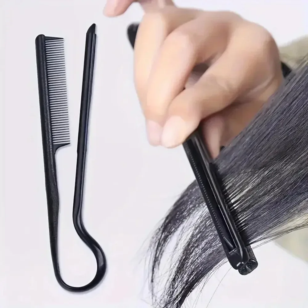 Heat-Resistant V-Comb Wig Styling Tool with Clip Straightening  Messy Hair Finishing Comb for Human Hair Wigs
