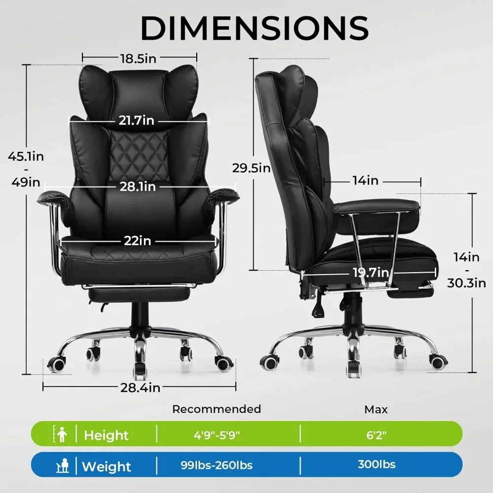 cGaming Chair,Office Chair with Pocket Spring Lumbar Support, Ergonomic Comfortable Wide Office Desk Computer Chair with